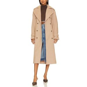 Bardot Oversized Herringbone Belted Trench Coat Women’s Size AU Medium US 6 NEW
